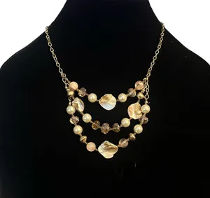 Mother Of Pearl And Bead Layered Necklace thumbnail 1