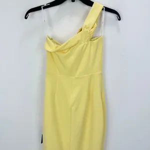 Lulus Twist and Make Up Light Yellow One-Shoulder Bodycon Midi Dress XS NWT thumbnail 9