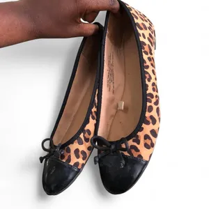 Merona Y2K cheetah leopard animal print ballet flats bow preppy academia cottagecore boho western thumbnail 3