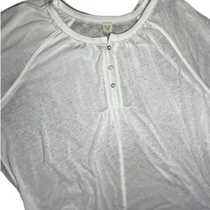 We the free Acadia white semi sheer long sleeve Henley top large thumbnail 7