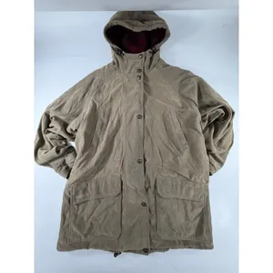 Woolrich John Rich & Bros Womens Khaki Plaid Lined Hooded Field Jacket M 16001 thumbnail 2