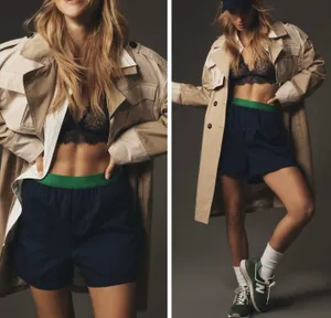 Anthropologie Colorblock Boxy Shorts, Size S thumbnail 2