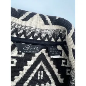 Vintage western Aztec tapestry coat Agaro collection‎ black cream sz M thumbnail 3