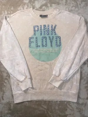 EARTHBOUND Pink Floyd Graphic Peach Crewneck Sweatshirt silver tone rivets thumbnail 1