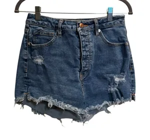 FREE PEOPLE We The Free Crvy Vintage High Rise Shorts‎ Size 28 Button Fly thumbnail 1