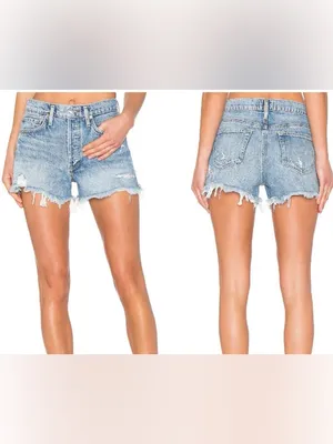 AGOLDE Parker Distressed High Rise Jean Shorts Light Wash | 27 thumbnail 2