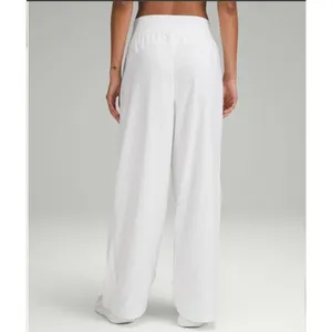 Lululemon Lightweight Tennis Mid-Rise Track Pants White Mesh Wide Leg Sporty thumbnail 4
