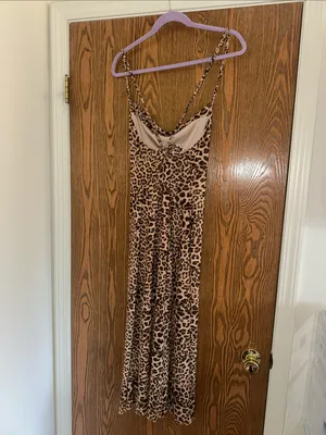 Kirious Los Angeles Leopard Print Dress Stretch Bodycon Adjustable Braid Straps thumbnail 4