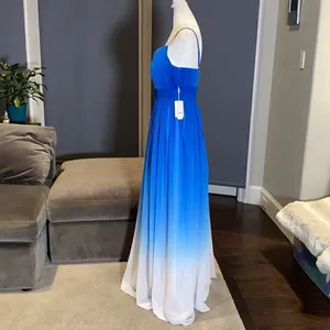 Women’s Full Length Ombré Chiffon Prom Party Wedding Formal Dress Size 6 NWT thumbnail 3