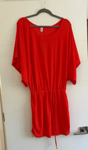 Luli Fama Bright Red Beach Dress/Coverup thumbnail 1