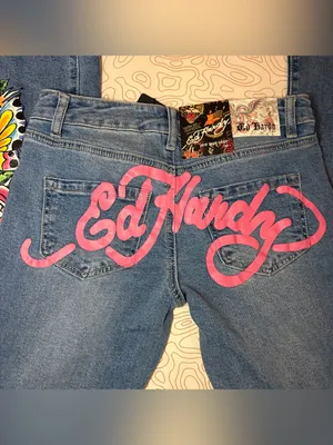 Ed Hardy Low Rise Bootcut Tattoo Jeans Size 26 NWT thumbnail 6