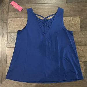 NWT Lilly Pulitzer Kristen Tank Top in Lapis Lazuli Sz M thumbnail 5