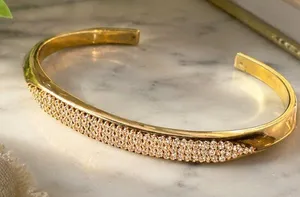 Kate Spade New York “Raise The Bar” Gold Pavé Cuff Bracelet NWT thumbnail 1
