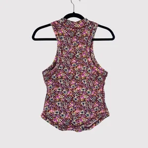 FP Movement Womens Top Pink Wishful AOP Floral Ribbed Tank Cottagecore Large thumbnail 3