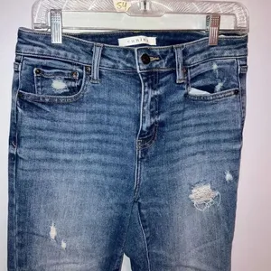 Eunina Nikki High Rise Skinny Cigarette Dark Wash Raw Hem Size 7/28 #200 thumbnail 2