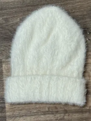 Free People White Fuzzy Winter Hat Women’s OS thumbnail 2
