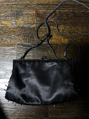 Lancôme Vintage Black Sequin and Beaded Evening Bag/Clutch with Crossbody Strap thumbnail 5