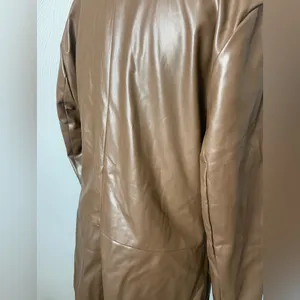 Remi x Revolve Chocolate Brown Vegan Leather Blazer Single Button Oversized Fit thumbnail 11