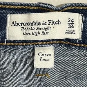 Abercrombie Fitch Curve Love Ankle Straight High Rise Jeans Women's Size 18/34 R thumbnail 8