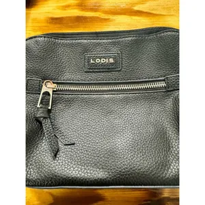 LODIS Black Women Leather, Lined, Crossbody Handbag‎ Shoulder Strap Designer thumbnail 7