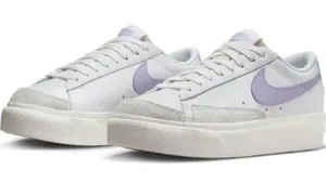 Nike Blazer White and Purple Sneakers‎ Size 11 Very Gently Used thumbnail 1