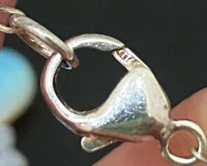 Opalite Teardrop Top Drilled Beaded 18” Necklace W/ Sterling Silver Clasp 32g. thumbnail 14