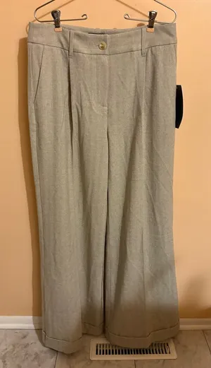 NWT Tuckernuck Watson Gray Cuffed Wide Leg Trousers thumbnail 1