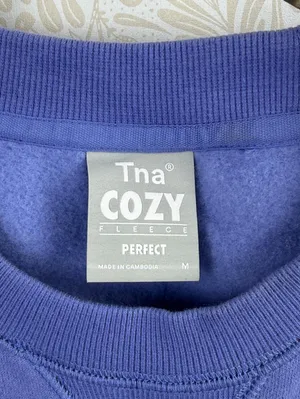 TNA by Aritzia Cozy Fleece Purple Sleeveless Crop Sweatshirt - Size - Medium thumbnail 3