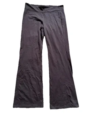 Lauren Ralph Lauren Black Flare Wide Leg Mid Rise Leggings Yoga Pants Womens L thumbnail 1
