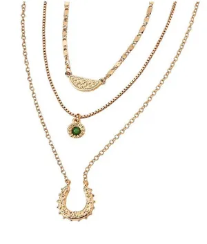 NWT Universal Thread Pendant Box Link Multi-Strand Necklace Gold Yellow 21" + 3" thumbnail 1
