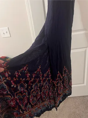 Karen Kane Navy Embroidered Spaghetti-Strap Maxi Dress thumbnail 3