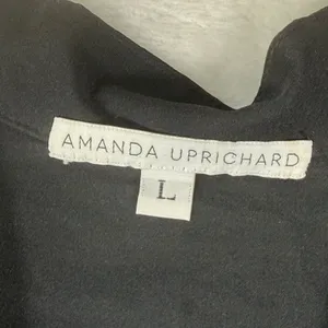 Amanda Uprichard Emilee Black Sleeveless Tie Front V-Neck‎ A-Line Dress Large thumbnail 2