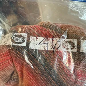 Sisters Open Front‎ Waterfall Knit Stripe Cardigan Sweater Fall Pink Orange Grey thumbnail 6