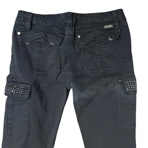 Miss Me Black Rhinestone Low Rise Skinny Cargo CP12468 Pants Jeans size 30 thumbnail 11