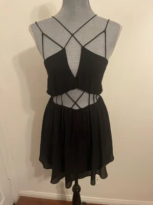 Windsor Black Strappy Dress Mini. Size Small  thumbnail 2