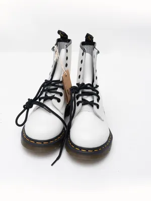 Dr Martens White Leather Combat‎ Boots Size 6 thumbnail 2