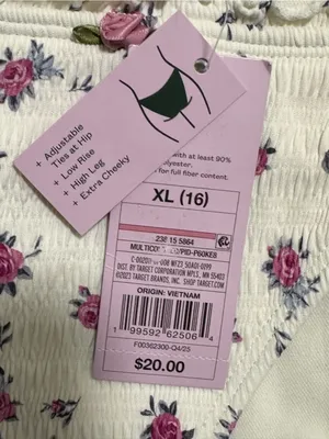 Wild Fable Floral Smocked Bikini Set — White & Pink — Mixed Sizes XL/L — NWT thumbnail 4