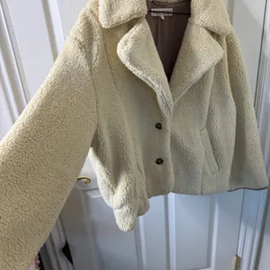 Free People We The Free Joplin Cozy Jacket Cream Sherpa‎ Coat Womens Size L thumbnail 9