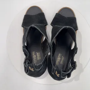 UGG Koolaburra Kaiah Sandals Women's 8.5 Black Suede Comfort Caged Block Heel‎ thumbnail 6
