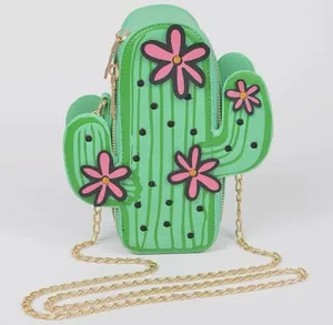 Vegan leather cactus crossbody bag thumbnail 1