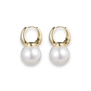 Elegant White Pearl Dangle Drop Earrings for Women thumbnail 4
