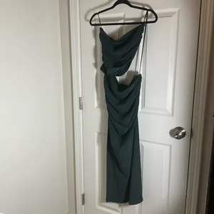 Zara Woman’s Draped Cut-Out Strapless Dress Size Large thumbnail 3