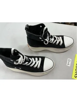 Womans Madden Girl Winnona Platform Lace Up High Top Sneakers 8 Black White thumbnail 2