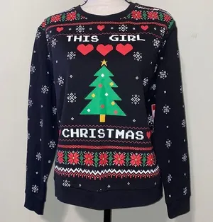 This girl loves Christmas holiday sweatshirt XL thumbnail 1