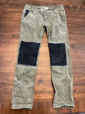 Free People Jeans Women’s 2 Patchwork Utility Pants Green thumbnail 1