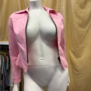 Elegant Pink Jean Jacket‎ with Rhinestone Detail thumbnail 7