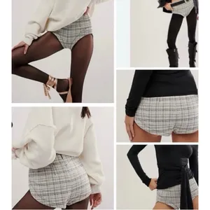 Free People Micro Shorts Women's Size 2 NWT Keep It Brief Tweed Menswear Plaid thumbnail 4