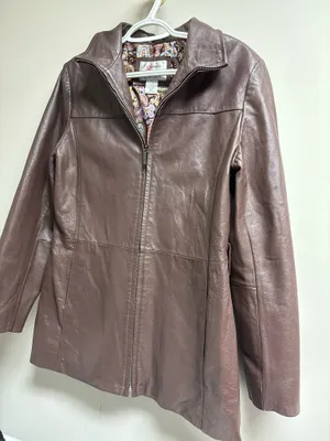 Brown Leather Jacket Size M thumbnail 4