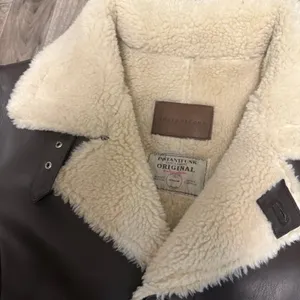 Aritzia Instant Funk Espresso Brown Leather Shearling jacket coat thumbnail 3