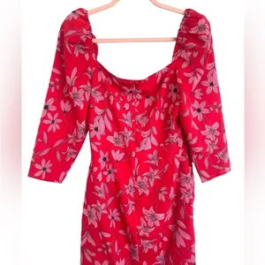 Camilla Coelho Revolve Lidia Dress‎ Pink Red Flora S thumbnail 7